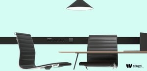 Kantoor met een gemonteerde Stago wandgoot WGX-A