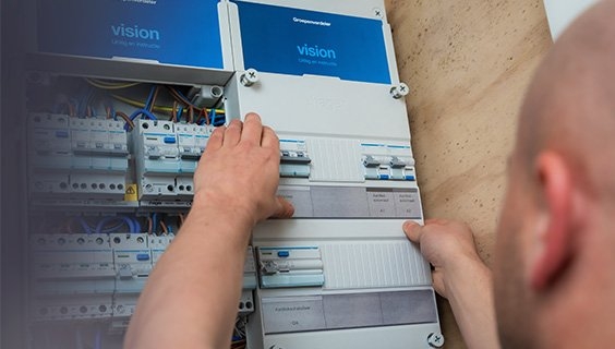Vision groepenkast van Hager in een installatie