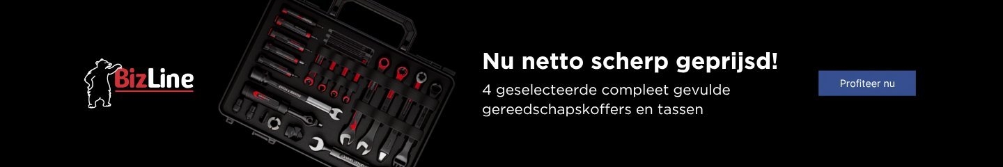 Ontdek de actie gereedschapkoffers van BizLine bij Rexel