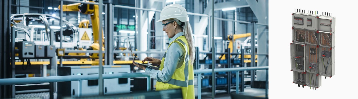 ABB Prefab verdeelkast in een industriële omgeving