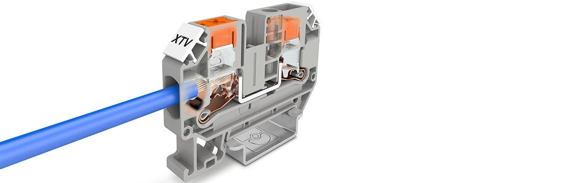 De aansluitklemmen met Push-X-aansluittechtniek van Phoenix Contact