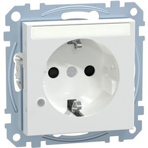 Steckdose - SCHUKO-Steckdose m. Ko.Licht u. Schriftfeld BRS StK aktivweiß - MEG2303-0325
