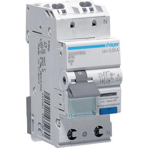 Kombination FI-Schalter/Leitungsschutzschalter - FI-Schalter/Leitungsschutzschalter 1-polig+N 13 A-C 30 mA Typ A QC - ADS963D