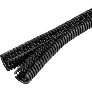 Kunststoff-Wellschlauch - Wellrohr aus PA6 geschlitzt und verschließbar schwarz - 41002300