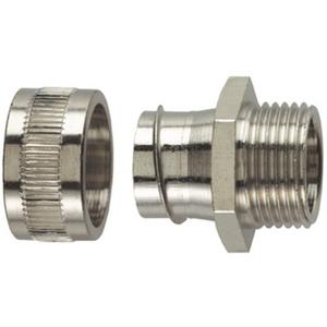 Metall-Schutzschlauch-Verschraubung - Metallverschraubung starres Außengewinde Messing vernickelt M16 - 166-30302