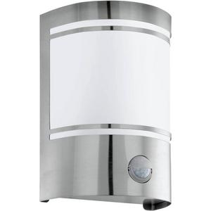 Wandleuchten - Wandleuchte E27 1x60W Edelstahl / Glas CERNO mit Bewegungsmelder - 30192