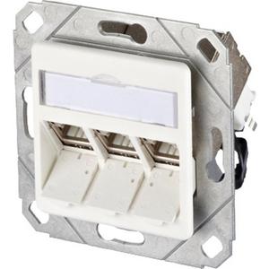 Kommunikationsanschlussdose Kupfer - Kommunikationsanschlussdose C6Amodul 3 Port 270°M UPk reinweiß - 130B12D31102-E