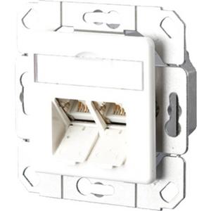 Kommunikationsanschlussdose Kupfer - Kommunikationsanschlussdose E-DAT C6A 2 Port UPk reinweiß - 130C381102-I