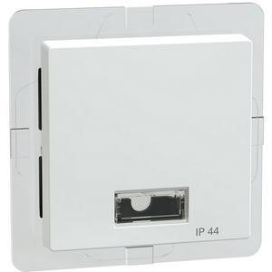 Abdeckung für Schalter, Taster, Dimmer, Jalousie - Wippe mit rechteckigem Symbolfenster IP44 aktivweiß glänzend - 432725