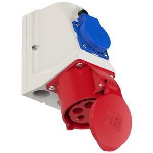 CEE-Steckdosen-Kombination - CEE-Wandsteckdose-Combo 32A 5p 6h IP44 400V - 9225-6