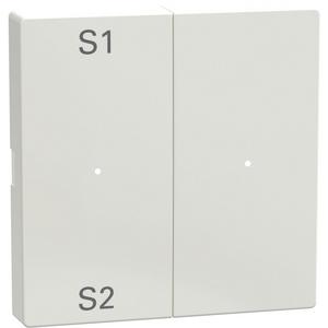 Abdeckung für Schalter, Taster, Dimmer, Jalousie - Wippen für Taster-Modul 2fach (Szene1/2 blank) polarweiß - MEG5226-0319