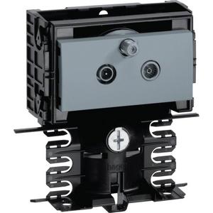 Geräteträger für Sockelleistenkanal - Geräteträger Technikteil Antennen 3-fach Enddose zu SL 20x80 alu - SL20080949D1