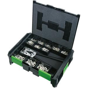 Sortimentskasten für Anschluss- und Verbindungstechnik - Kabelschuh Set SYSCON Presskabelschuhe und Crimpzange 380 teilig - 220385