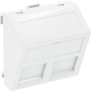 Kommunikationstechnik - Datentechnikträger für 2 Anschlussmodule Typ RM 45x45mm PC schwarzgrau - 6119300