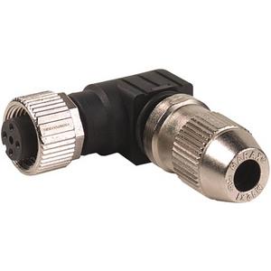 Rundsteckverbinder (Industriesteckverbinder) - Buchse M12 gewinkelt selbstanschl. Schneidklemme 4-polig 0,25…0,5mm² - 7000-12681-0000000