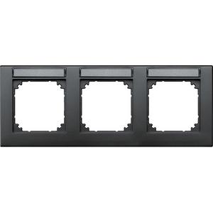Abdeckrahmen - Abdeckrahmen 3-fach beschriftbar waagerechte Montage anthrazit - 472314