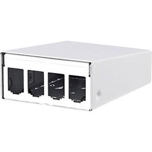 Patchpanel Kupfer - Modul AP-Gehäuse 4 Port reinweiß unbestückt - 130861-0402-E