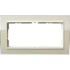 Abdeckrahmen - 2-fach Abdeckrahmen ohne Mittelsteg für cremeweiß Event Klar sand - 1002771