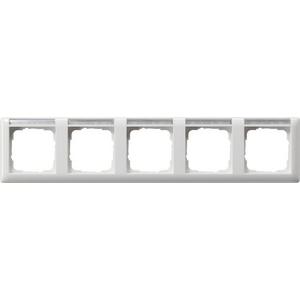 Abdeckrahmen - 5-fach Abdeckrahmen für beschriftbar waagerecht System 55 reinweiß - 109503
