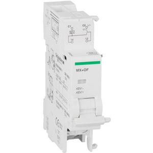 Aufbauset für Reiheneinbaugeräte - Arbeitsstromauslöser MX+Hilfskontakt OF 48V AC/DC - A9N26947