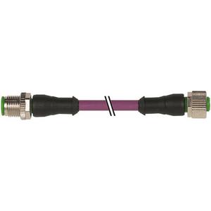 Konfektioniertes Sensor-Aktor-Kabel - M12 Stecker / M12 Buchse gerade geschirmt B-codiert violett 1,5m - 7000-44001-8400150