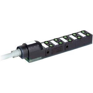 Passiver Sensor-/Aktor-Verteiler - Exact8 10x M8 3-pol fest. Anschl.Ltg. 5,0m PUR/PVC 10x 0,34 + 2x0,75 - 8000-80010-3850500