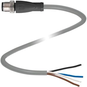 Konfektioniertes Sensor-Aktor-Kabel - Kabelstecker M12 gerade Bauform 4-polig 2 m PUR Kabel offenes Ende - 034419