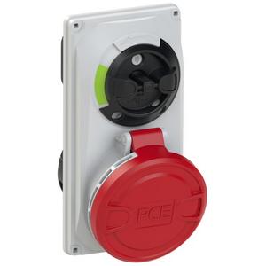 CEE-Steckdose abschaltbar, abgesichert - Abschaltbare Anbaudose 32A 5p 6h IP44/IP54 - 6025-6