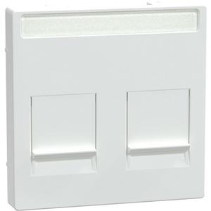 Kommunikationstechnik - Zentralplatte für Modular Jack 2 fach mit Schriftfeld und Staubschutz - MEG4564-0325