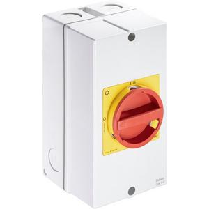 Lasttrennschalter - Hauptschalter 3-polig AP-Gehäuse IP66/67 Sperrvorrichtung rot-gelb - 70010077