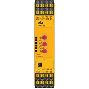 Gerät zur Überwachung von sicherheitsgerichteten Stromkreisen - Sicherheitsrelais PNOZ s5 mit Rückfallverzögerung sicheres Zeitrelais - 750105