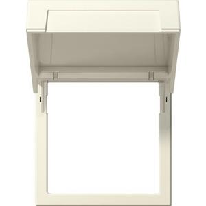 Kommunikationstechnik - Montagerahmen mit Klappdeckel für System 55 cremeweiß glänzend - 265801