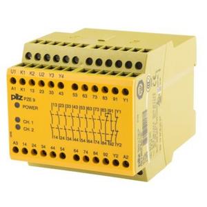 Gerät zur Überwachung von sicherheitsgerichteten Stromkreisen - Kontakterweiterung PZE 9 24V AC/DC 8 Schließer (NO) und 1 Öffner (NC) - 777140
