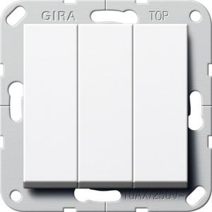 Installationsschalter - Wippschalter Wechsel 3-fach System 55 reinweiß - 283203