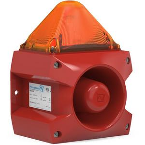 Optisches/Akustisches Signalgerät - Blitzschallgeber PATROL-Serie 105 dB(A) - Gehäuse ROT / Haube ORANGE - 23351804000