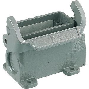 Gehäuse für Industriesteckverbinder - Sockelgehäuse Han 10A niedrige Bauform Kabeleingang 1x M25 seitlich - 19200100251