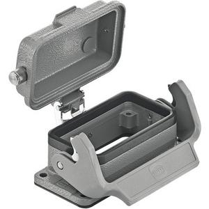 Gehäuse für Industriesteckverbinder - Anbaugehäuse Han 10B mit Längsbügel Abdeckkappe aus Metall - 09300100318