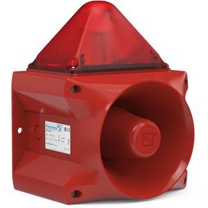 Optisches/Akustisches Signalgerät - Blitzschallgeber 120 dB(A) / 15 J Gehäuse rot / Haube rot 24 V DC - 23372805000