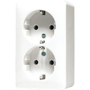 Steckdose - SCHUKO - Steckdose 2-fach Aufputz 16 A 250 V ~ alpinweiß - 6020AWW