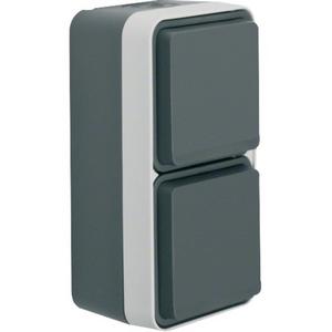 Steckdose - Steckdose SCHUKO 2-fach senkrecht mit Klappdeckel AP - 47703525