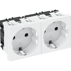 Steckdose - Steckdose 0° 2-fach Schutzkontakt 250V 10/16A PC signalrot - 6120028
