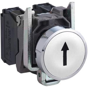 Drucktaster, Komplettgerät - Drucktaster flach weiß Pfeil hoch 1S tastend - XB4BA3341
