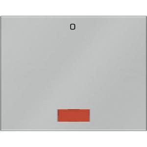 Abdeckung für Schalter, Taster, Dimmer, Jalousie - Wippe mit roter Linse und Aufdruck "0" Berker K.5 Edelstahl Rostfrei - 14177104