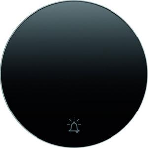 Abdeckung für Schalter, Taster, Dimmer, Jalousie - Wippe mit Aufdruck Symbol Klingel BerkerR.1/R.3 schwarz glänzend - 16202025