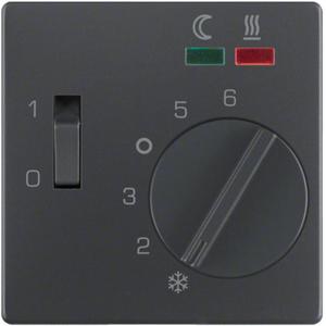Abdeckung für Schalter, Taster, Dimmer, Jalousie - Zentralstück Q.X für Fussbodentemperaturregler anthrazit - 16726086