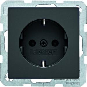 Steckdose - Steckdose SCHUKO Berker Q.1/Q.3 anthrazit samt - 41436086