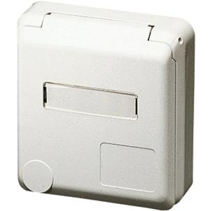 CEE/SCHUKO-Architekturprogramm (IP44) - Anbau CEE-Wandsteckdose Cepex 32A 5p 400V 6h IP44 alpinweiß mit Beschr. - AM 4238