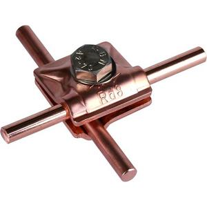 Verbinder für Blitzschutz - MV-Klemme Cu für Rd 8mm mit Sechskantschraube u. Federscheibe - 390557