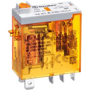 Schaltrelais - Miniaturrelais 1W / 16A / 230VAC Prüftaste + mech. Anzeige Serie 46 - 46.61.8.230.5040