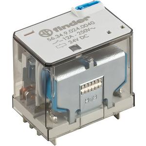 Schaltrelais - Miniatur-Leistungsrelais steckbar 4W 12A 24VDC Taste Anzeige Serie 56 - 56.34.9.024.0040